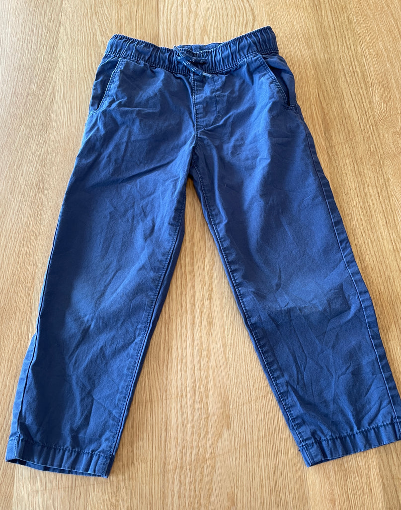 Pantalon toile bleue, taille élastique