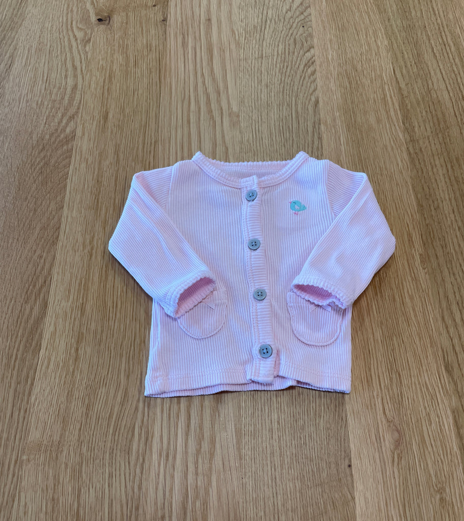 Gilet corduroy rose et motif oisillon