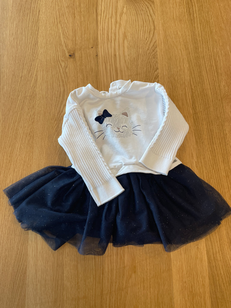 Robe avec tule noir pailleté