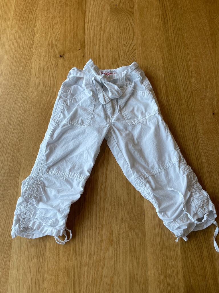 Pantalon blanc retroussable