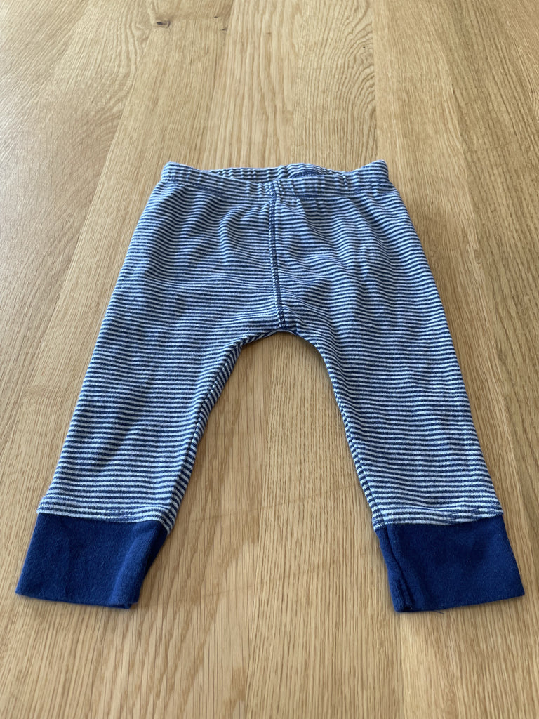 Pantalon rayé bleu coton
