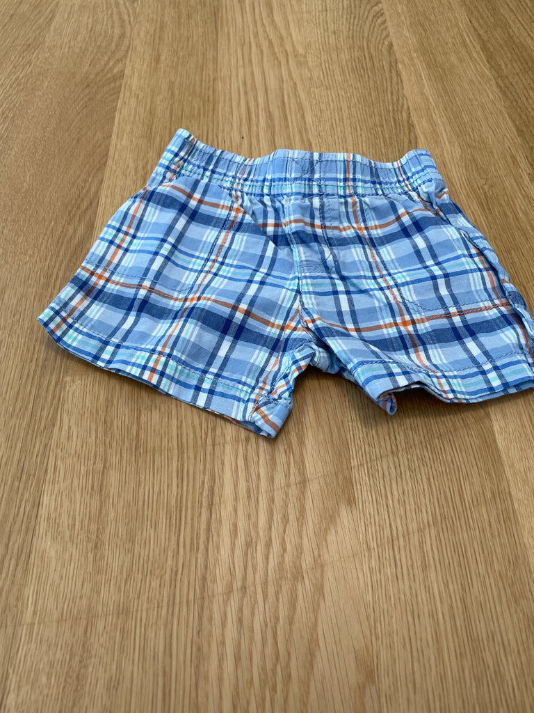 Short bleu ciel carreaux