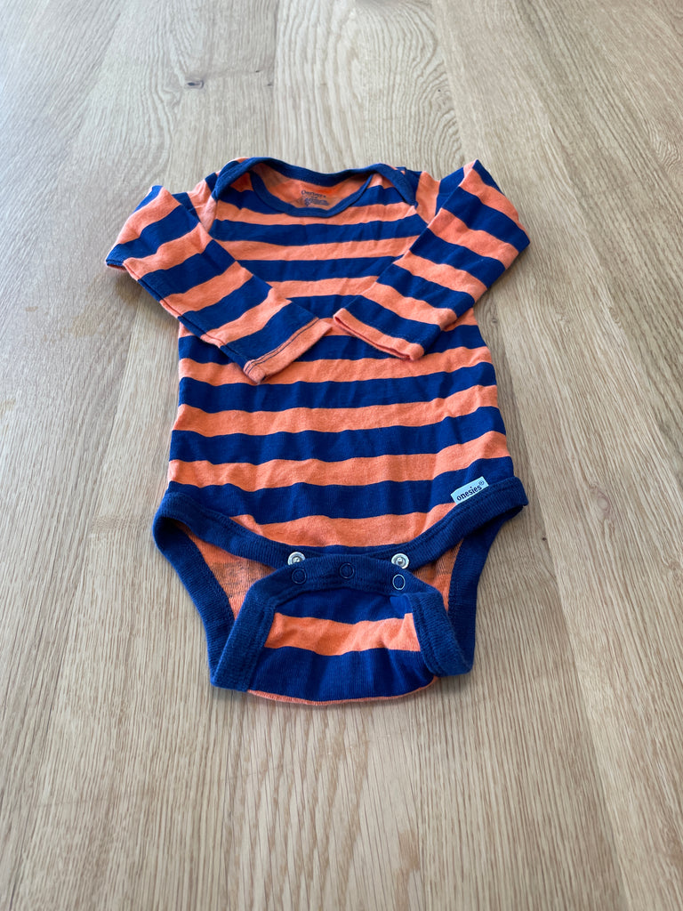 Cache-couche orange rayé bleu