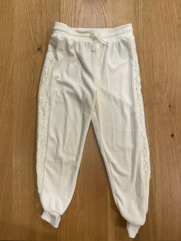 Pantalon de jogging velours dentelle