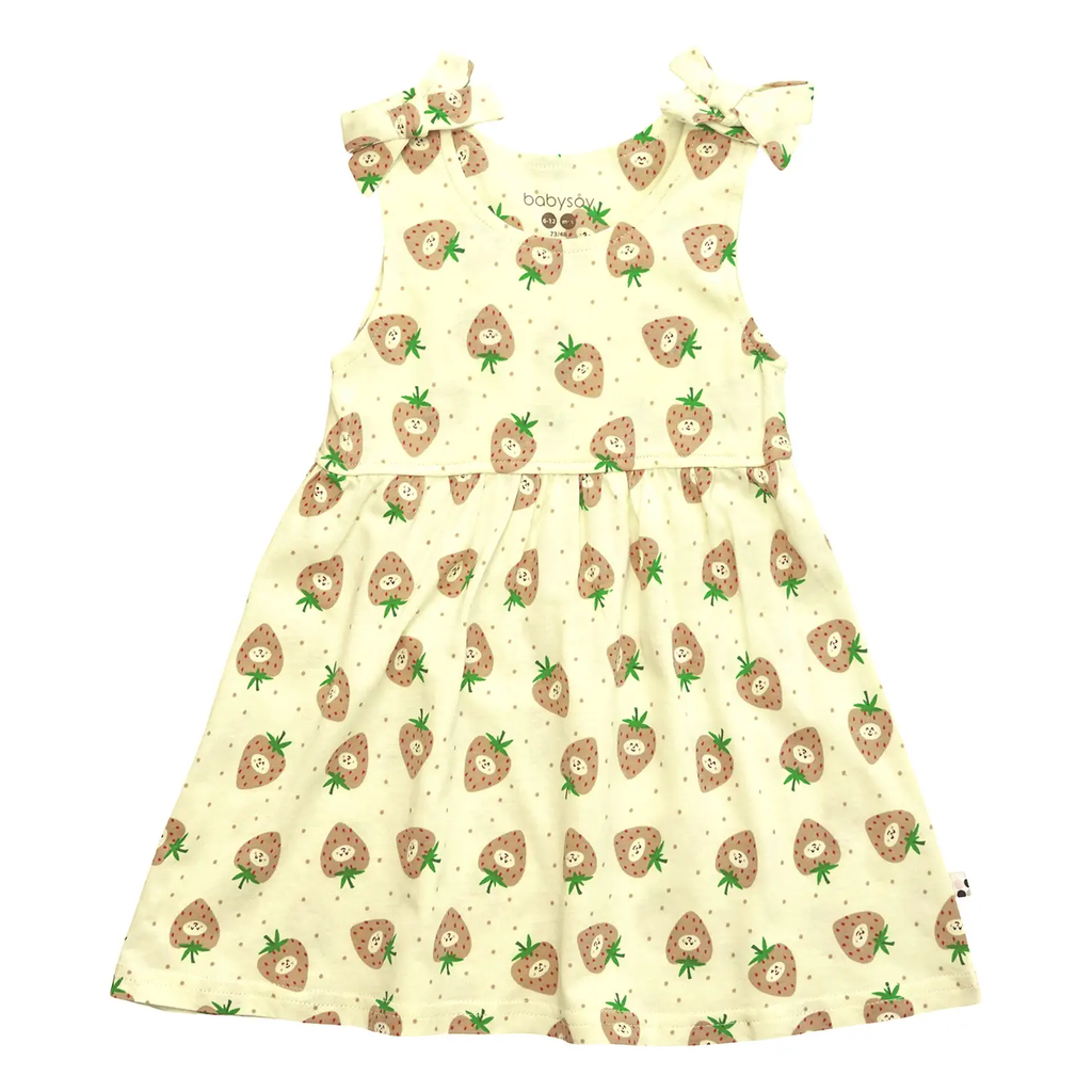 Robe à bretelles noeud fraises
